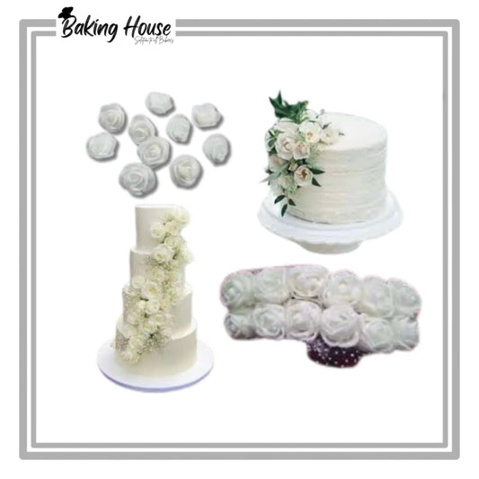 12pcs White Mine Flowers For Cake Decorationg