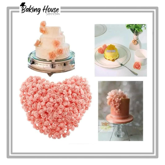 12pcs Pink Mine Flowers For Cake Decorationg