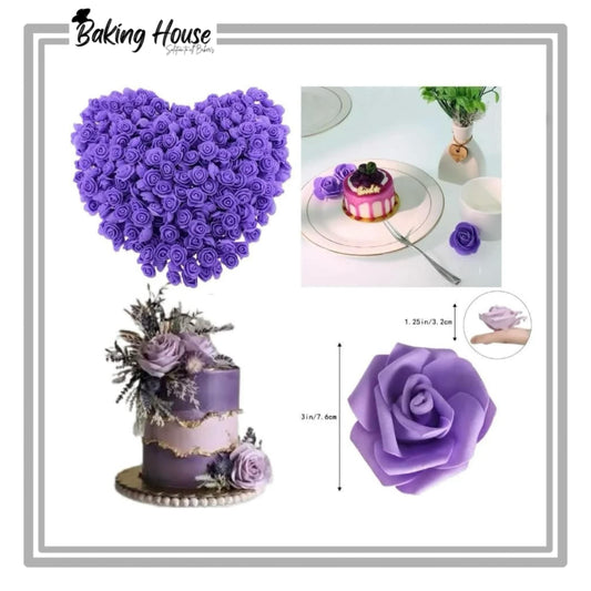 12pcs Purple Mine Flowers For Cake Decorationg