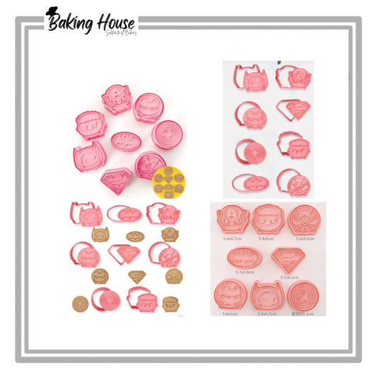 8pcs Avengers Embosser & Cookie Cutter