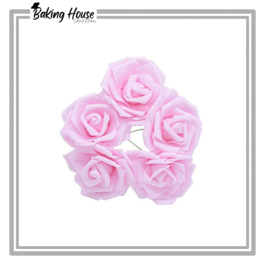 5pcs light Pink Fomice Flowers For Cake Decorationg