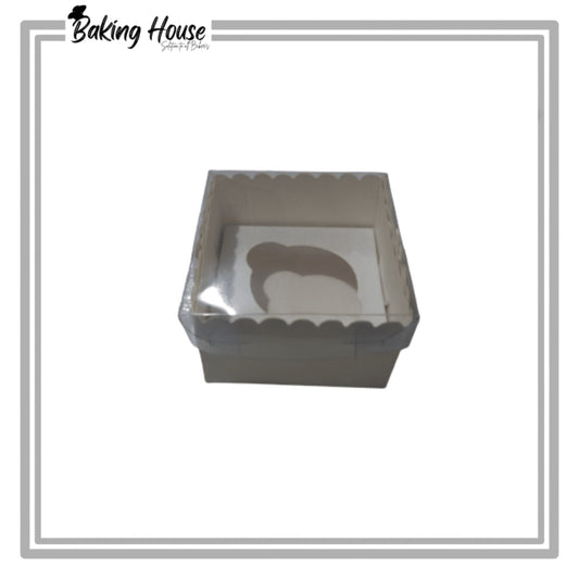 1 Cupcakes Transparent White Lid Box