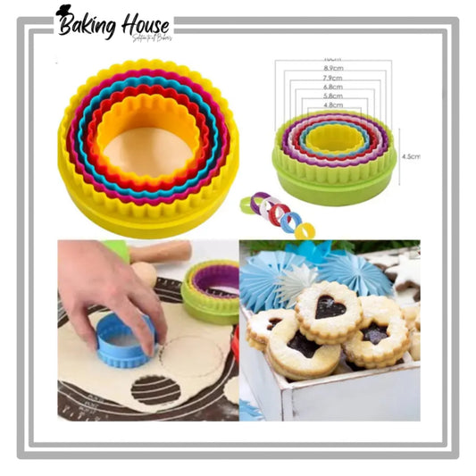 5pcs Round Multi Plastic Cookies Cutter