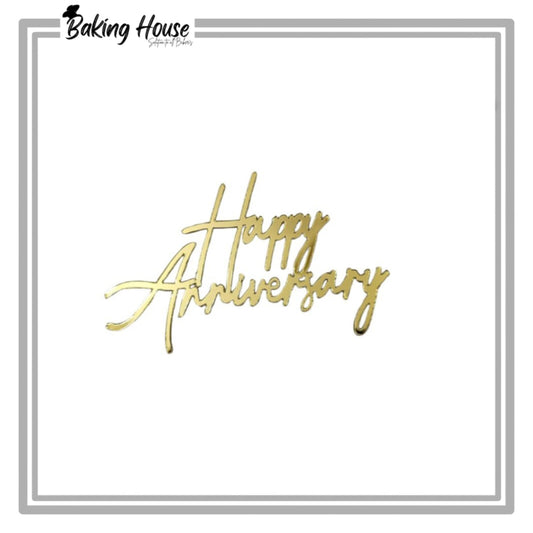Happy Anniversary Acrylic Cake Topper Tag