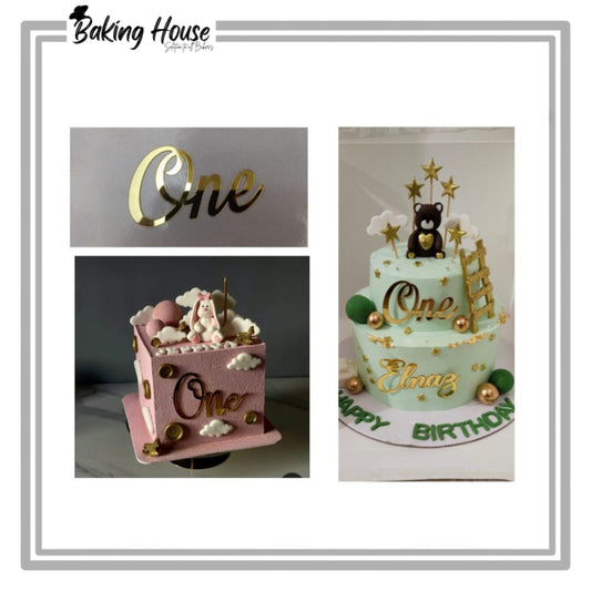 One Acrylic Cake Topper Tag