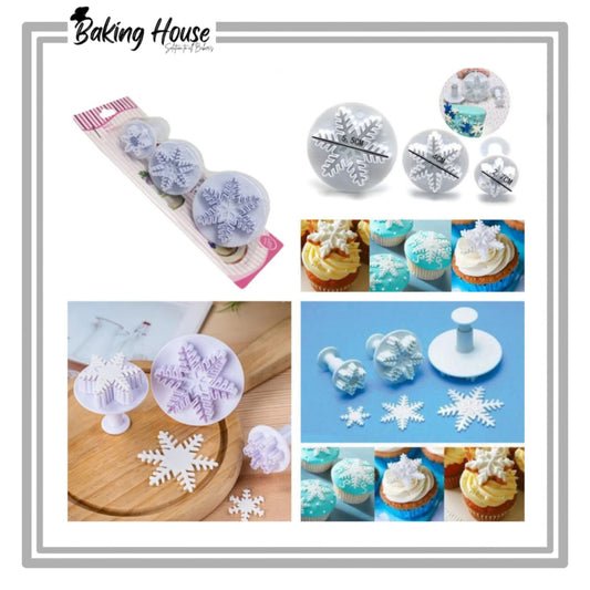 3pcs SnowFlaks Planjer And Cookie Cutter