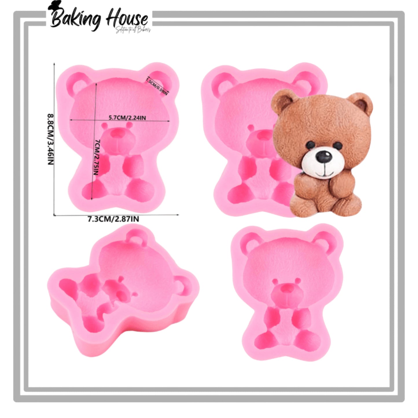 Big Bear Silicon Fondant Mould For Cake Decorating