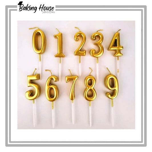 Golden Number Candel For Cake Decorating