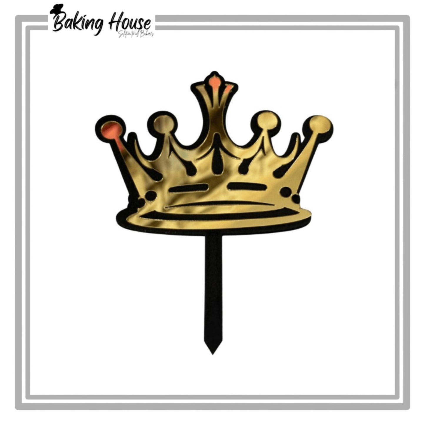 Black Acyrlic Crown Cake Topper For Cake Decorating