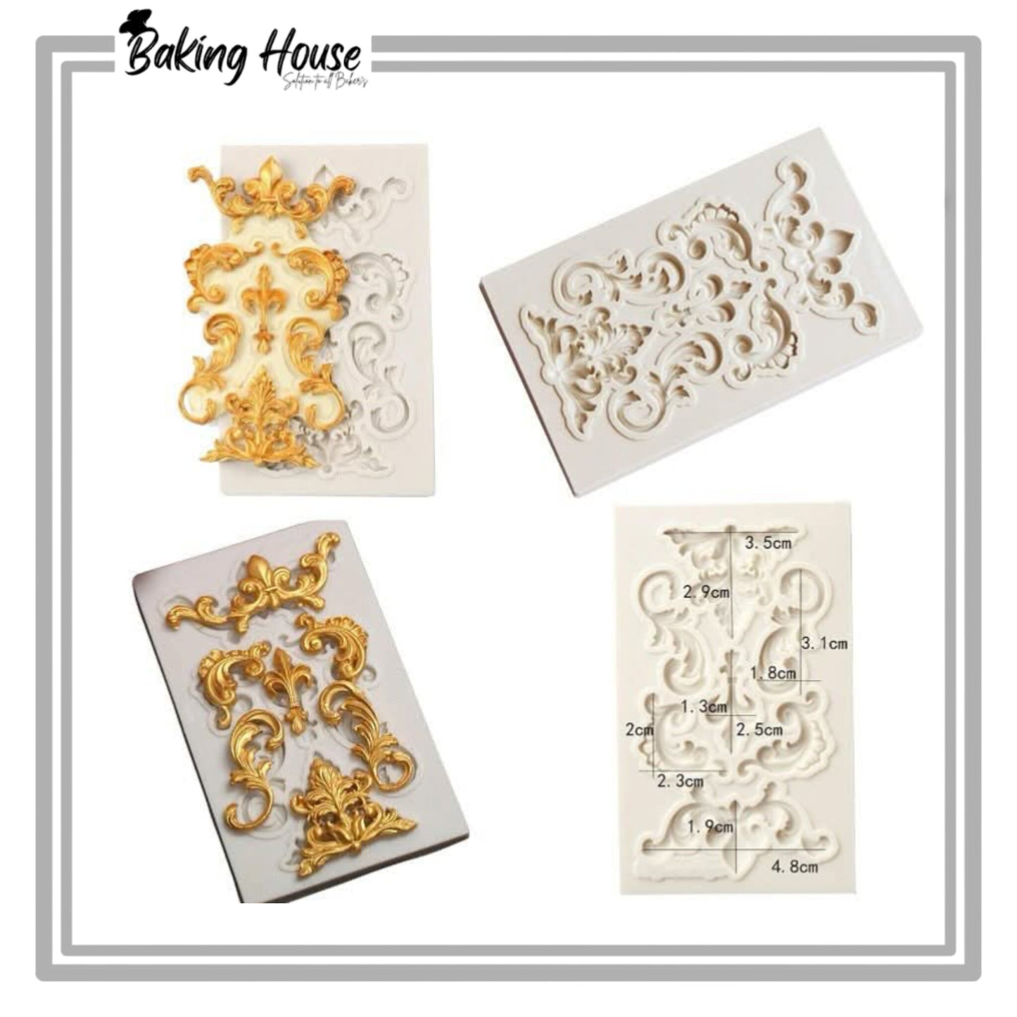 Small Vintage Relief Boarder Silicone Fondant Mould