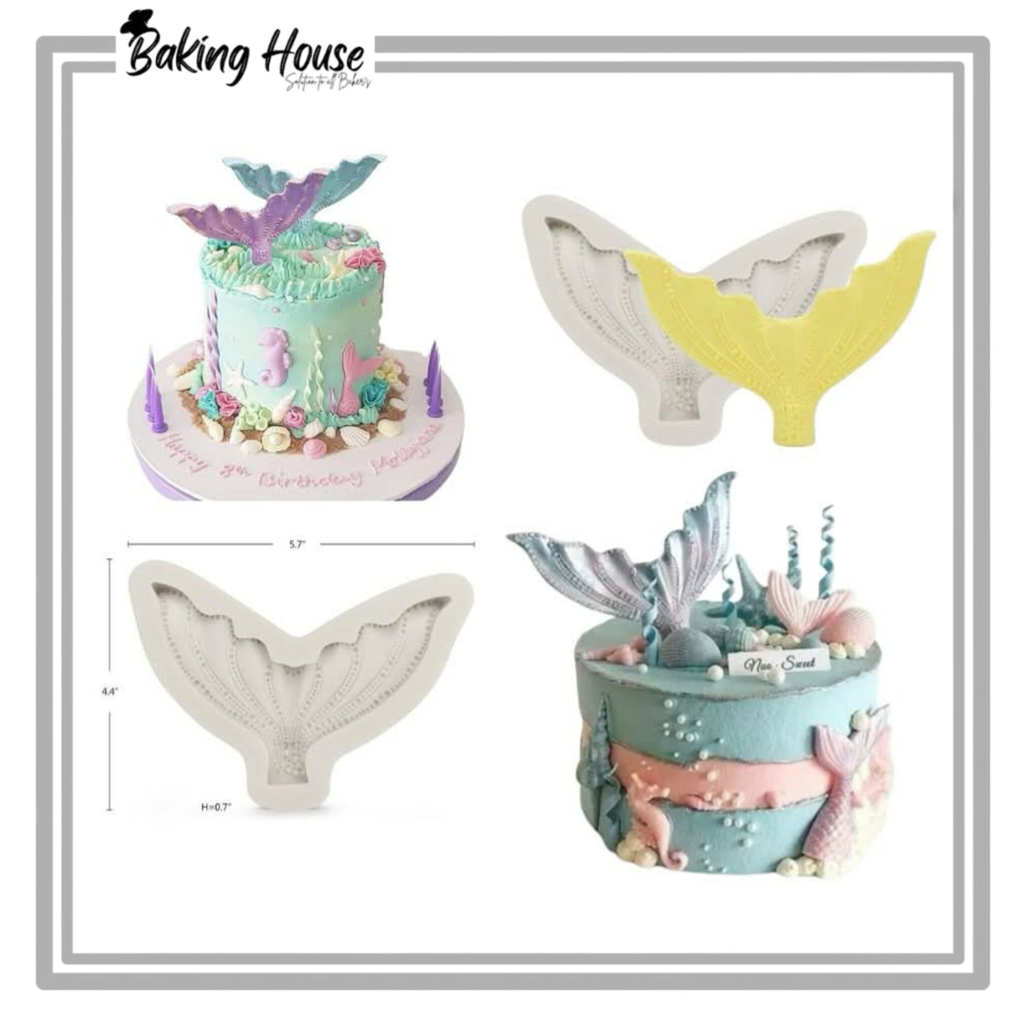 Big Mermaid Tail Silicone Fondant Mould