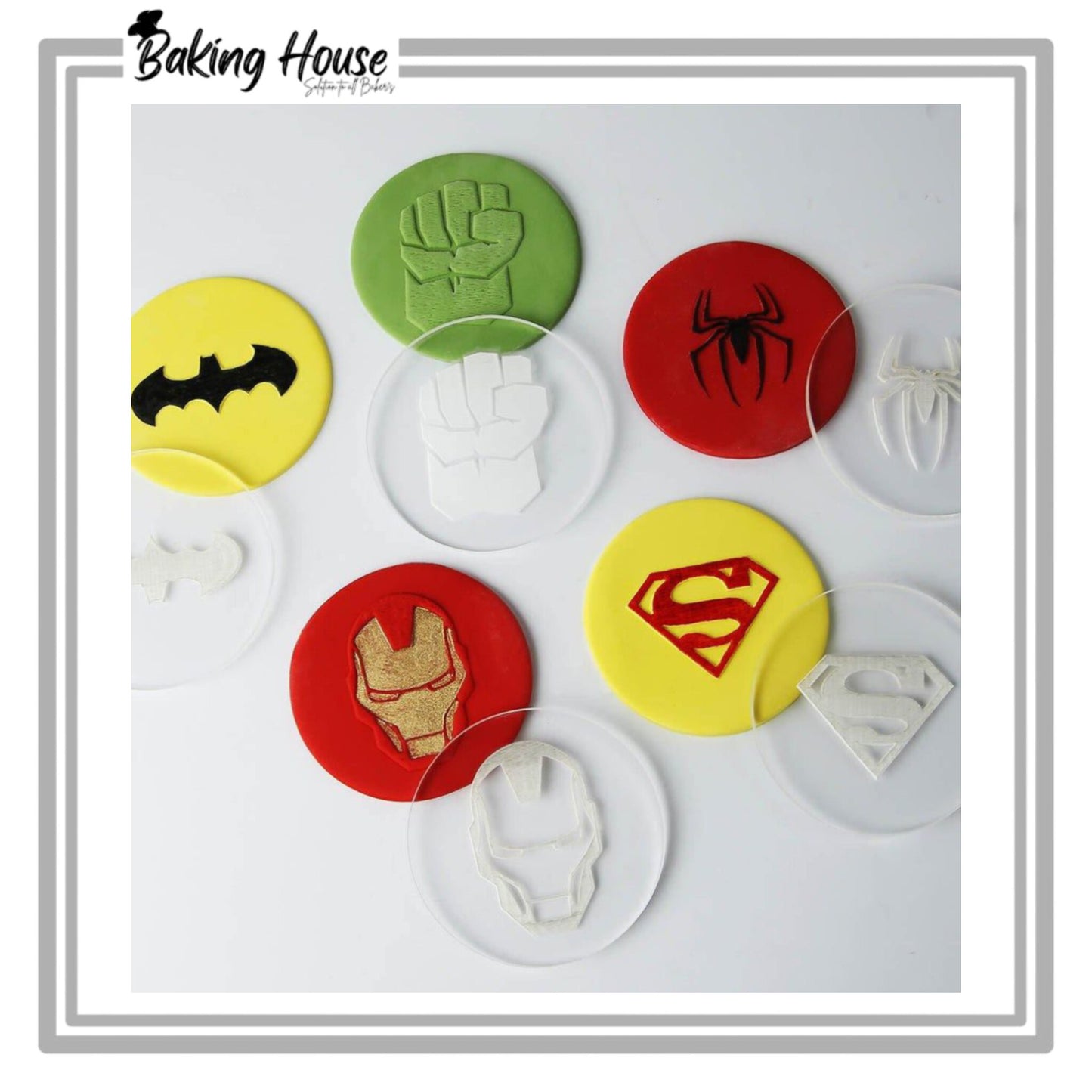 pack 5 Stamp Super Hero's For Fondant Cookies