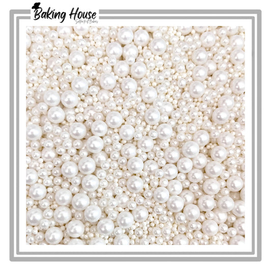 White Pearl Mix Edible Sprinkle For Cake Decorationg 25g