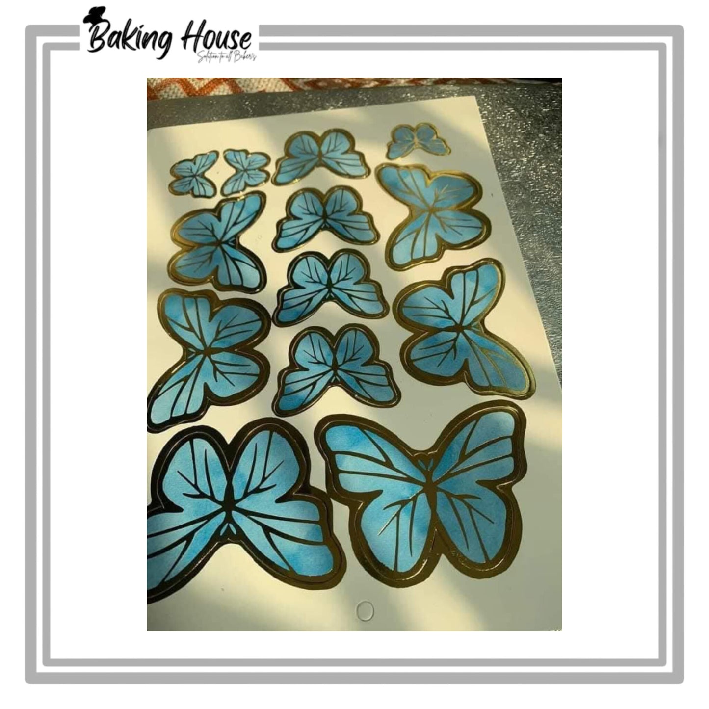 Blue Card Butterfly For Cake Decorating