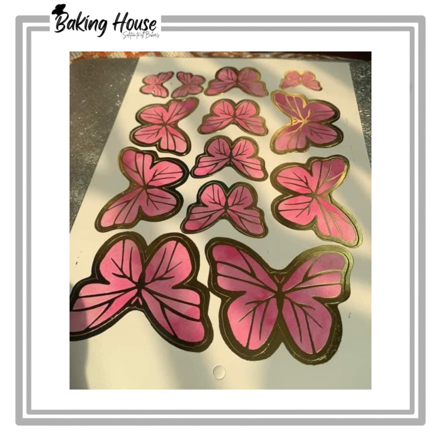 Pink Card Butterfly For Cake Decorating