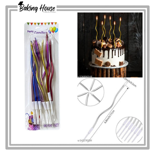 12pcs Multi Spiral Candle For Cake Decorating