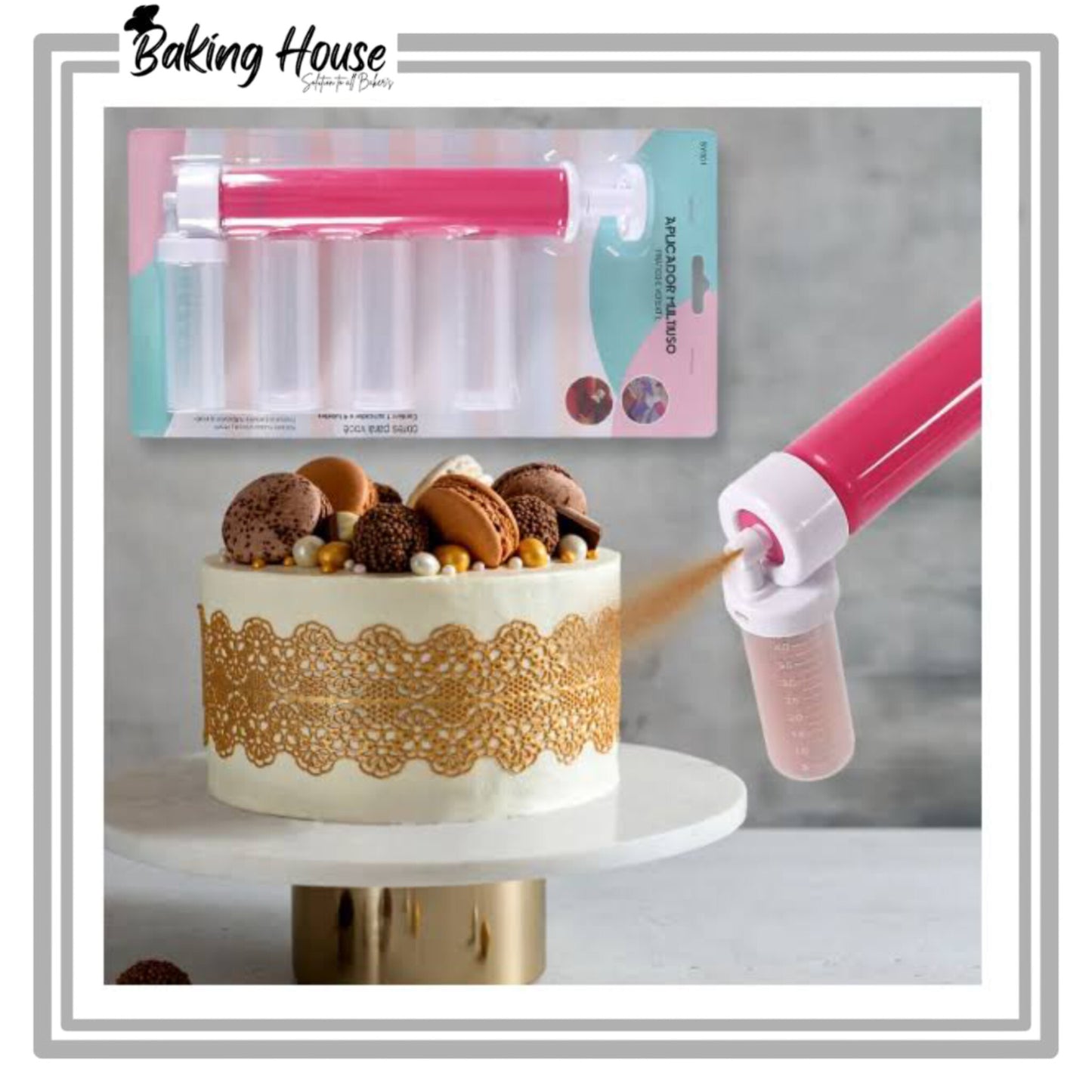 Manual Airbrush Set for Cake Decorating - Easy DIY Baking Tool for Decorating Cakes and Desserts