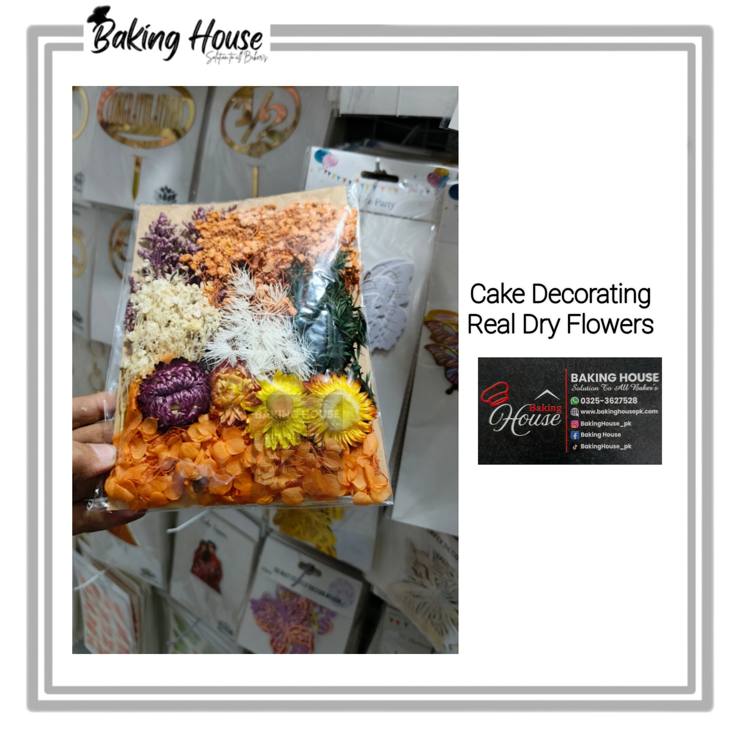 Orginal Real Dry Flowers For Cake Decorating (Random Design)