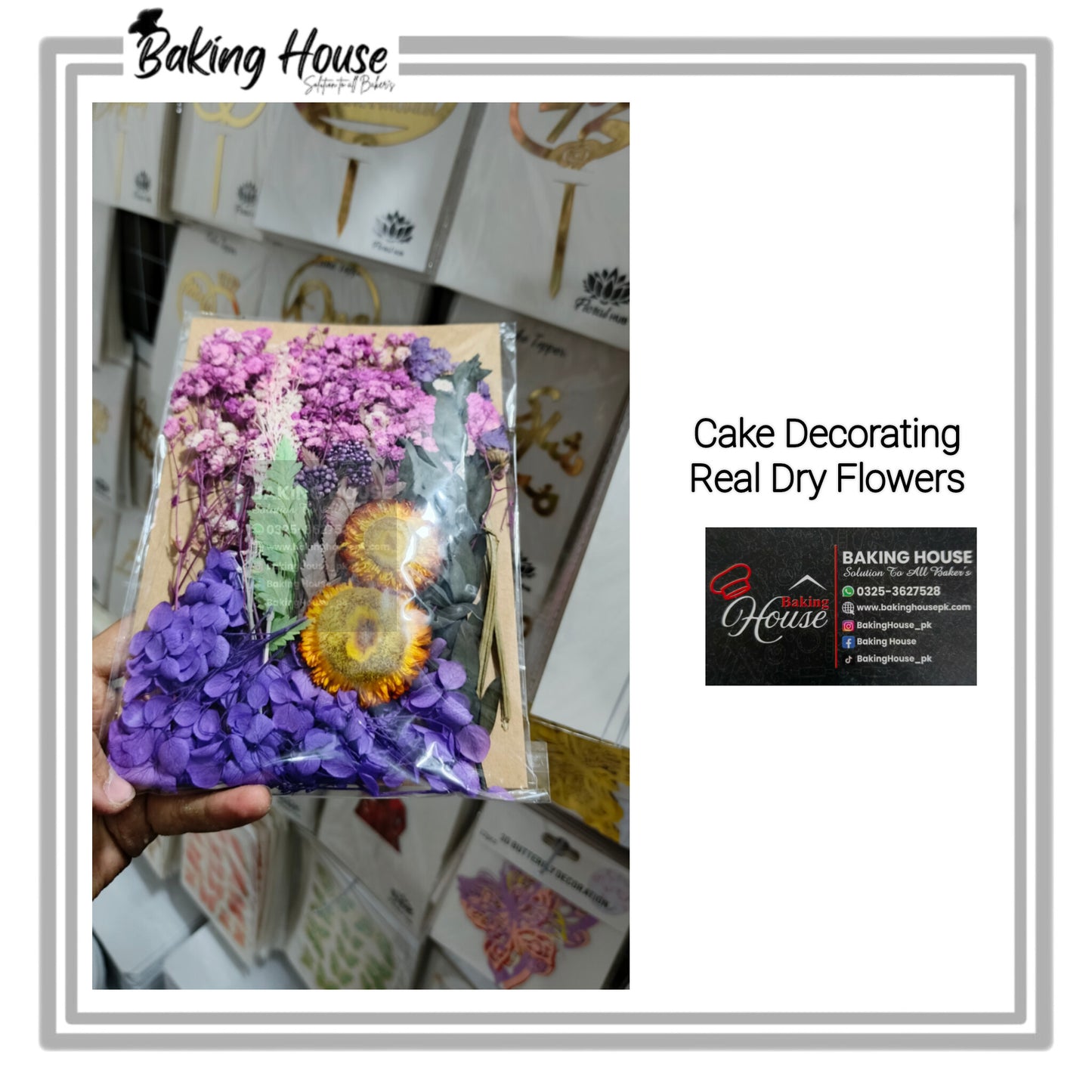 Orginal Real Dry Flowers For Cake Decorating (Random Design)