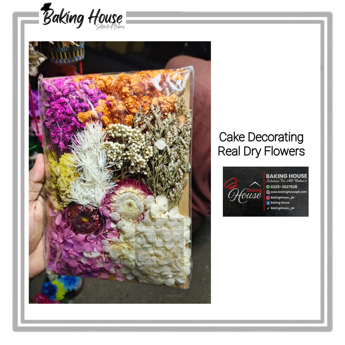 Orginal Real Dry Flowers For Cake Decorating (Random Design)