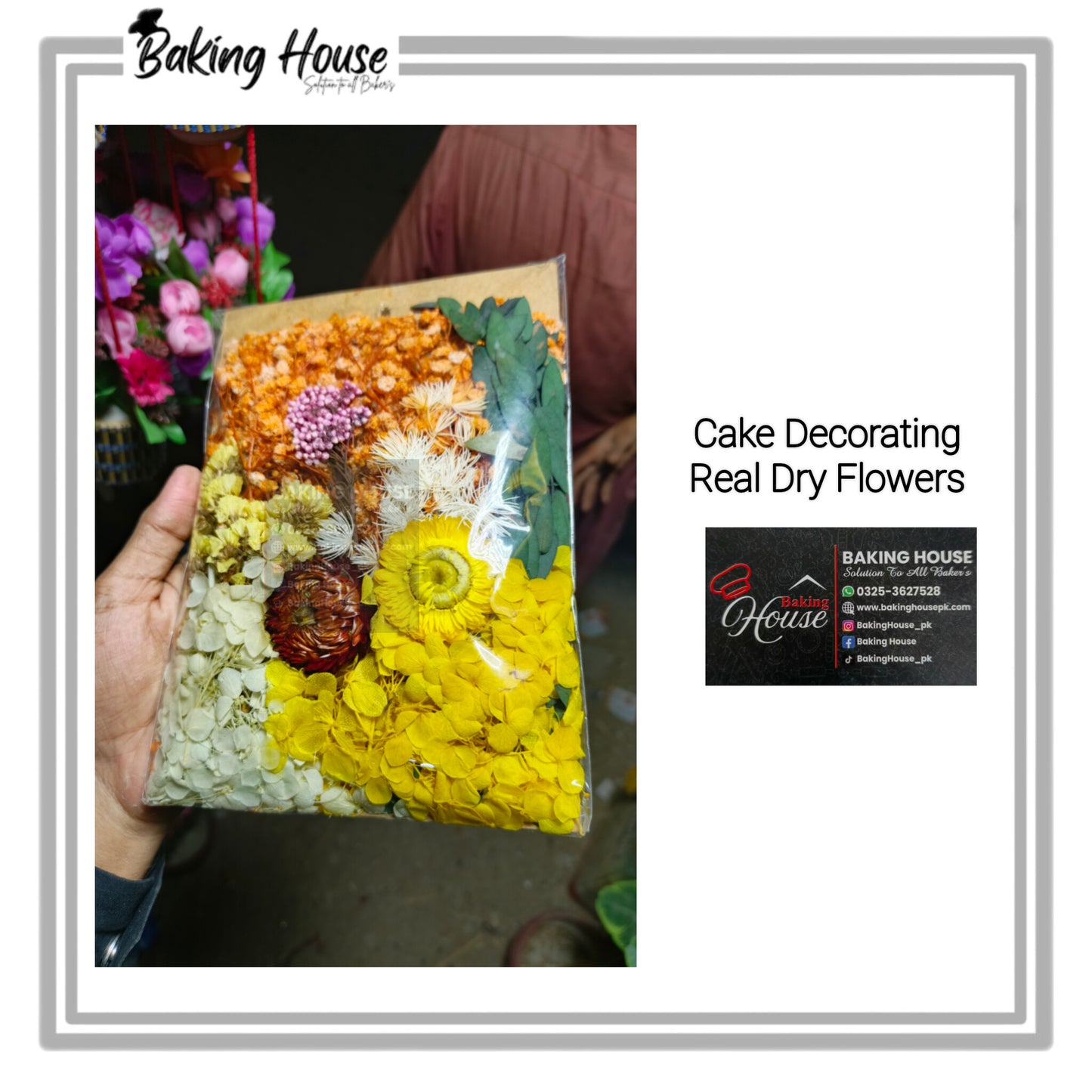 Orginal Real Dry Flowers For Cake Decorating (Random Design)