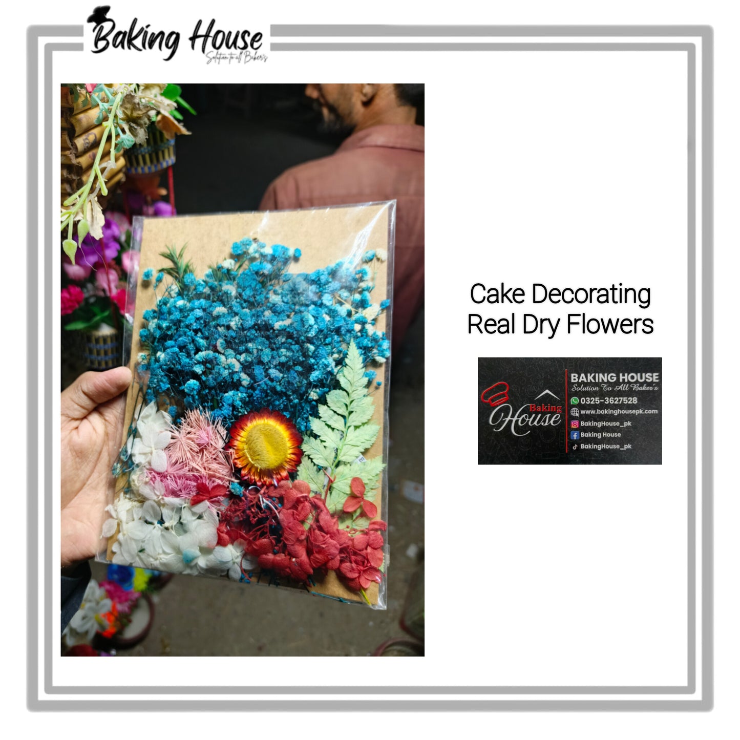 Orginal Real Dry Flowers For Cake Decorating (Random Design)