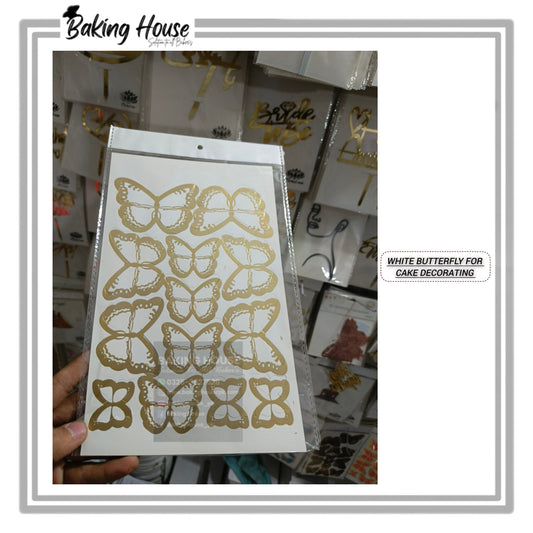 White Card Butterfly For Cake Decorating