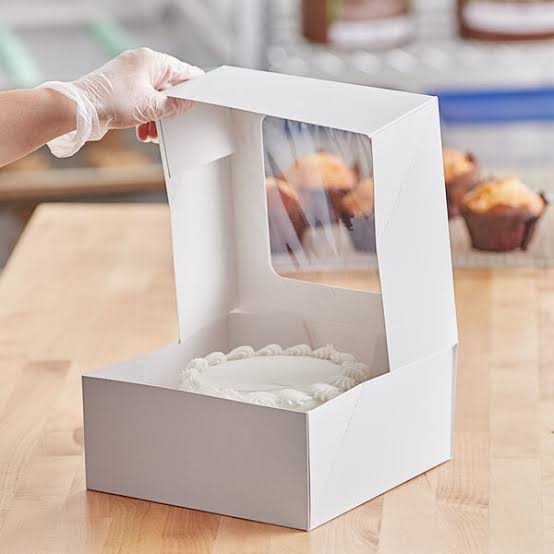 12x12x12 White Window Cake Box